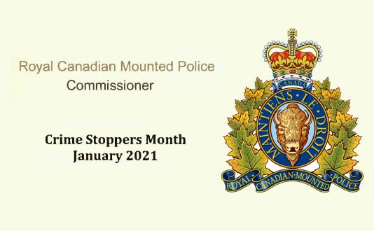 RCMP  Shares Thoughts on Crime Stoppers Month 2021